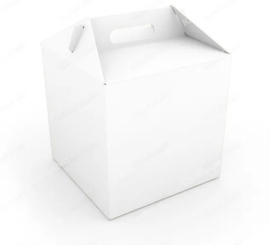 Коробка для кулича с ручками белая 200*200*250