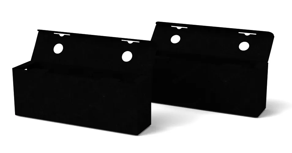 Коробка под корм для кошек 350*110*200 мм с окном черная