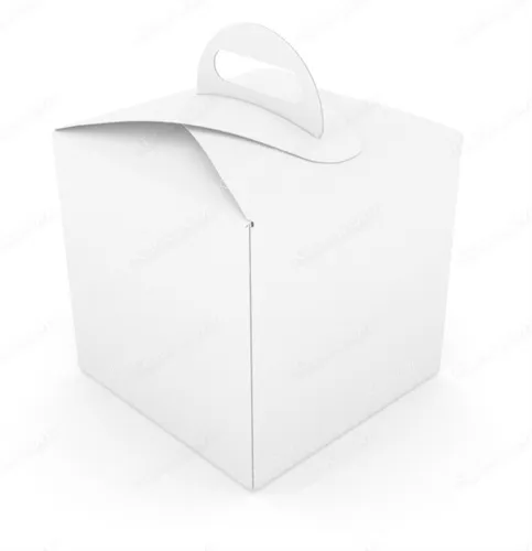 Пасхальная коробка с ручками белая 100*100*150