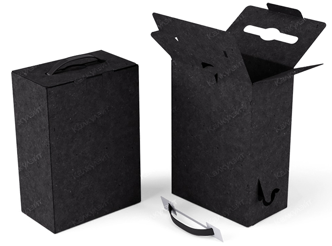 Коробка под сок с ручкой 140*80*200 мм черная - купить от производителя Calculate