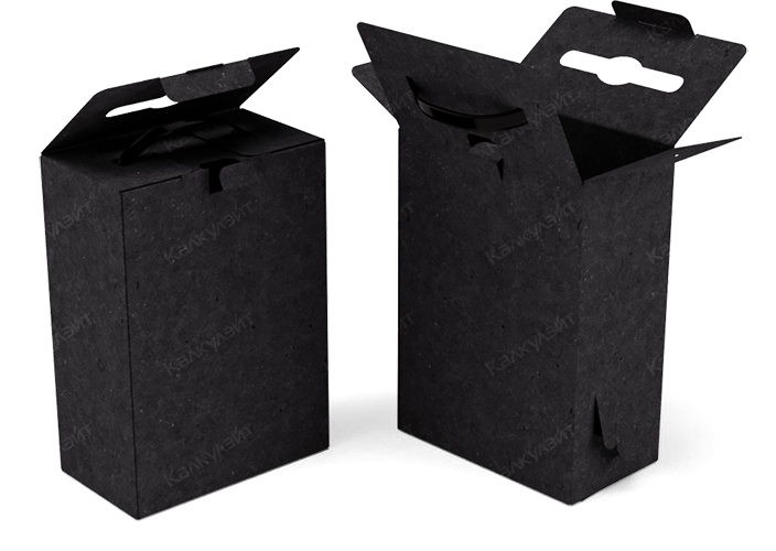 Коробка под виски 200*100*300 мм с ручкой черная - купить от производителя Calculate